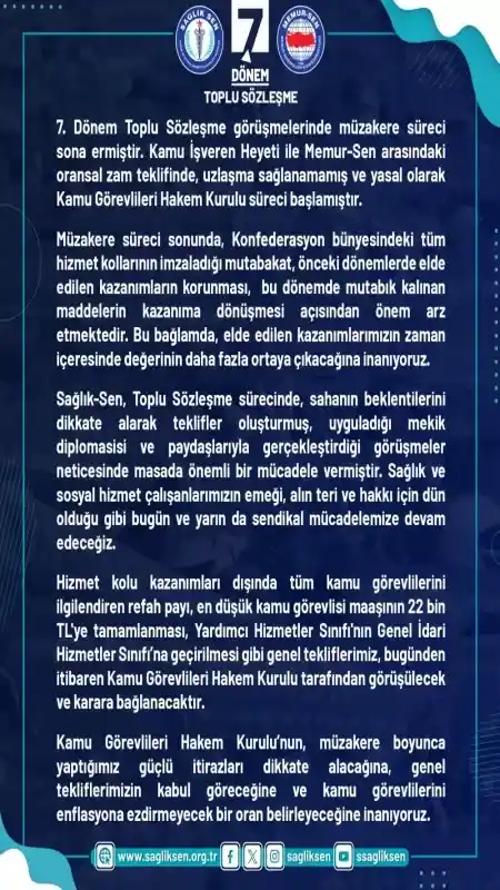 Sağlık-Sen madde madde açıkladı: İşte, Sağlık çalışanlarının toplu sözleşme ile kazanımları!