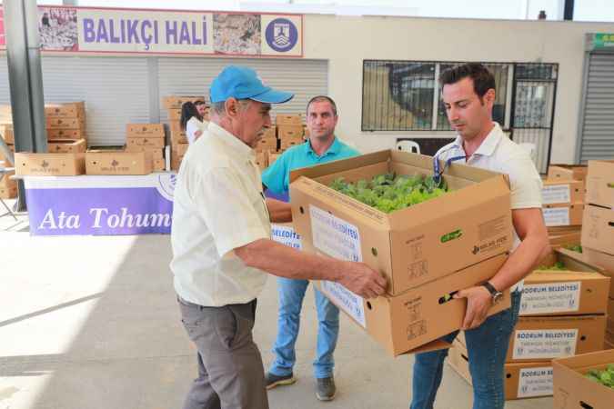 Belediyenin yetiştirdiği fideler üreticiyle buluştu