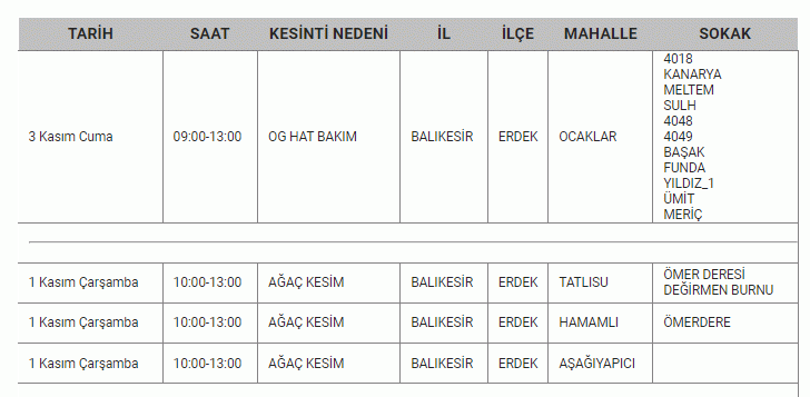 Resmi kurumdan Balıkesirlilere 02- 03 Kasım için kötü haber: Balıkesir’de TAM 14 İLÇEDE 8 SAAT hayat duracak