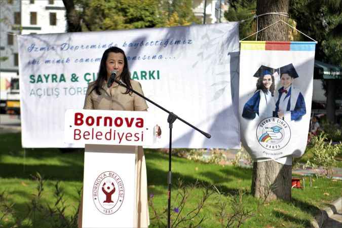 İzmir depreminde yaşamlarını kaybeden Sayra ve Çınar’ın ismi Bornova’daki parkta yaşayacak