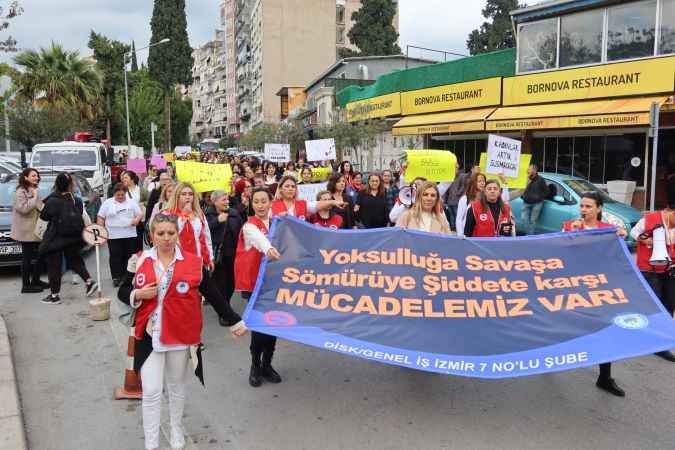 İzmirli kadınlar, kadına şiddete karşı Bornova'dan ses yükseltti