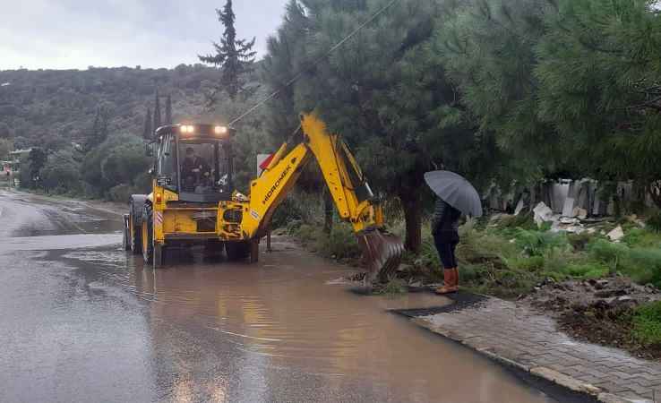 Bodrum'da yağmur alamı.. Belediye ekipleri 7/24 teyakkuzda 