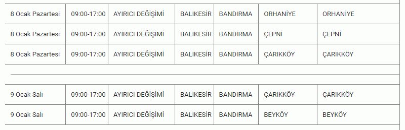 Balıkesirliler illallah edecek: Resmi kurum 3 güne dikkat çekti! 9 İLÇEDE tam 10 SAAT kabus gibi.. 08-09-10 Ocak Balıkesir elektrik kesintisi listesi