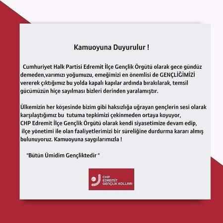  Edremit'te CHP Teşkilatı Krizde