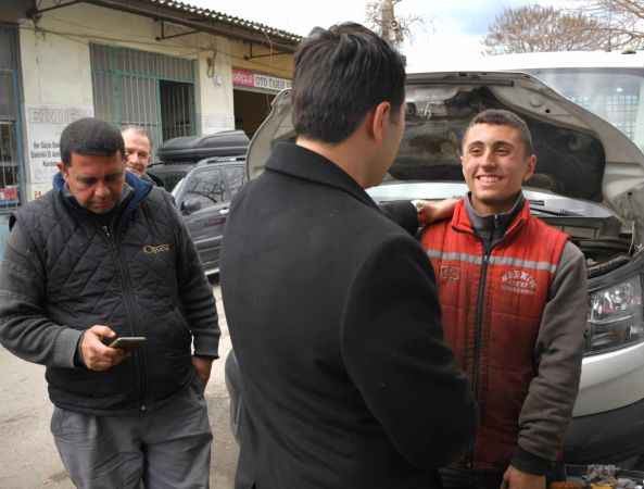 Sanayi Esnafı Muhammed Vurmaz'ın yanında