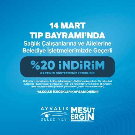 Ayvalık'ta 14 Mart’a özel tüm belediye işletmelerinde indirim