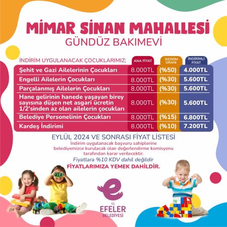 Efeler Belediyesi kreşlerinde indirimli ön kayıt başvuruları başladı