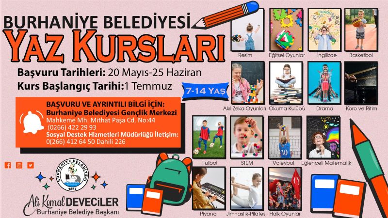 Burhaniye Belediyesi’nin yaz kursu kayıtları başlıyor