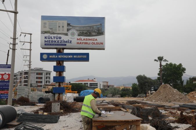 Büyükşehir Milas Kültür Merkezi yapımına devam ediyor