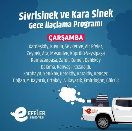 Efeler'de gece ilaçlamaları başlıyor