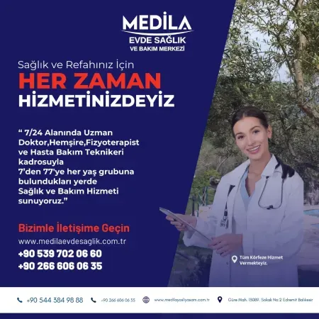 Medila Evde Sağlık ve Bakım Hizmetleri, hastane konforunda bir yaşam sunuyor