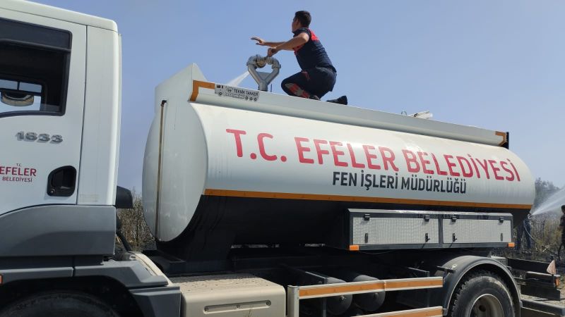 Efeler Belediyesi’nden yangına hızlı müdahale