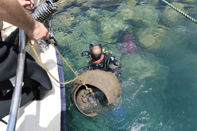 Bodrum Belediyesi'nin deniz dibi temizlik etkinlikleri devam ediyor