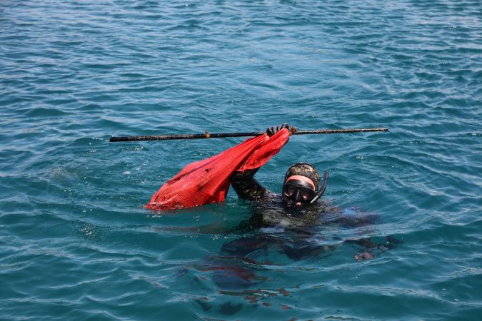 Bodrum Gümüşlük’te Deniz Dibi Temizliği