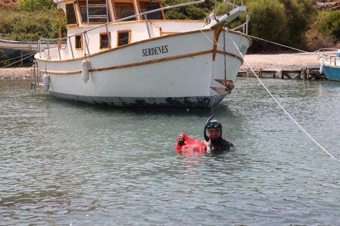 Bodrum Gümbet’te deniz dibi temizliği