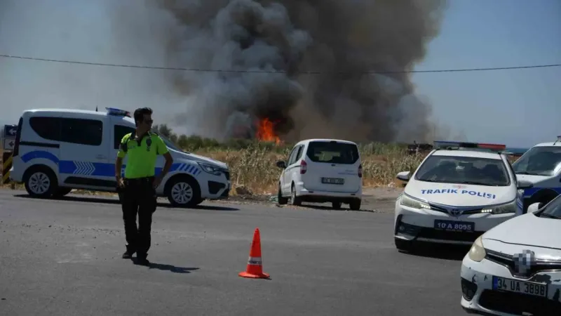 Balıkesir Akçay'da 3 ayrı yerde 3 ayrı yangın