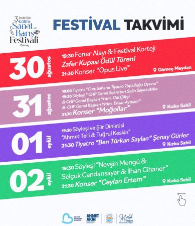 3. Zeytin Dalı Kültür Sanat ve Barış Festivali takvimi açıklandı