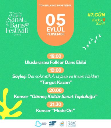 3. Zeytin Dalı Kültür Sanat ve Barış Festivali takvimi açıklandı