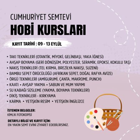 Cumhuriyet Semtevlerinde kurs kayıtları başladı