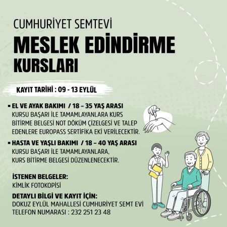 Cumhuriyet Semtevlerinde kurs kayıtları başladı