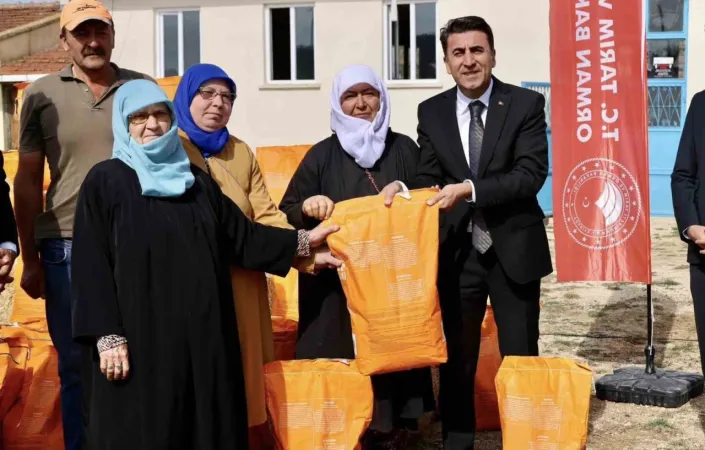 Üretici çiftçilere kanola tohumu dağıtıldı